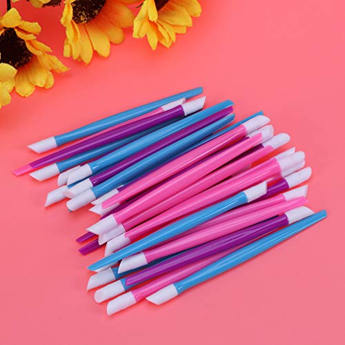 FRCOLOR 108 Pcs Unha Empurrador Cutícula Plastic Handle Nail Cleaner Cleaner Manicure Ferramentas Da