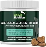 Mal Aliento Perros y Halitosis, 150 uds, 100% Natural – Soft Chews Dentales para Placa y Sarro – Aliento Fresco y Encías Sanas – con YUCCA, Clorofila y Menta | Acevit Nutrition