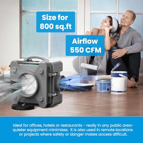 Image of CADPXS Shield-550 Air Scrubber 550 CFM for Interior Renovation, Grey