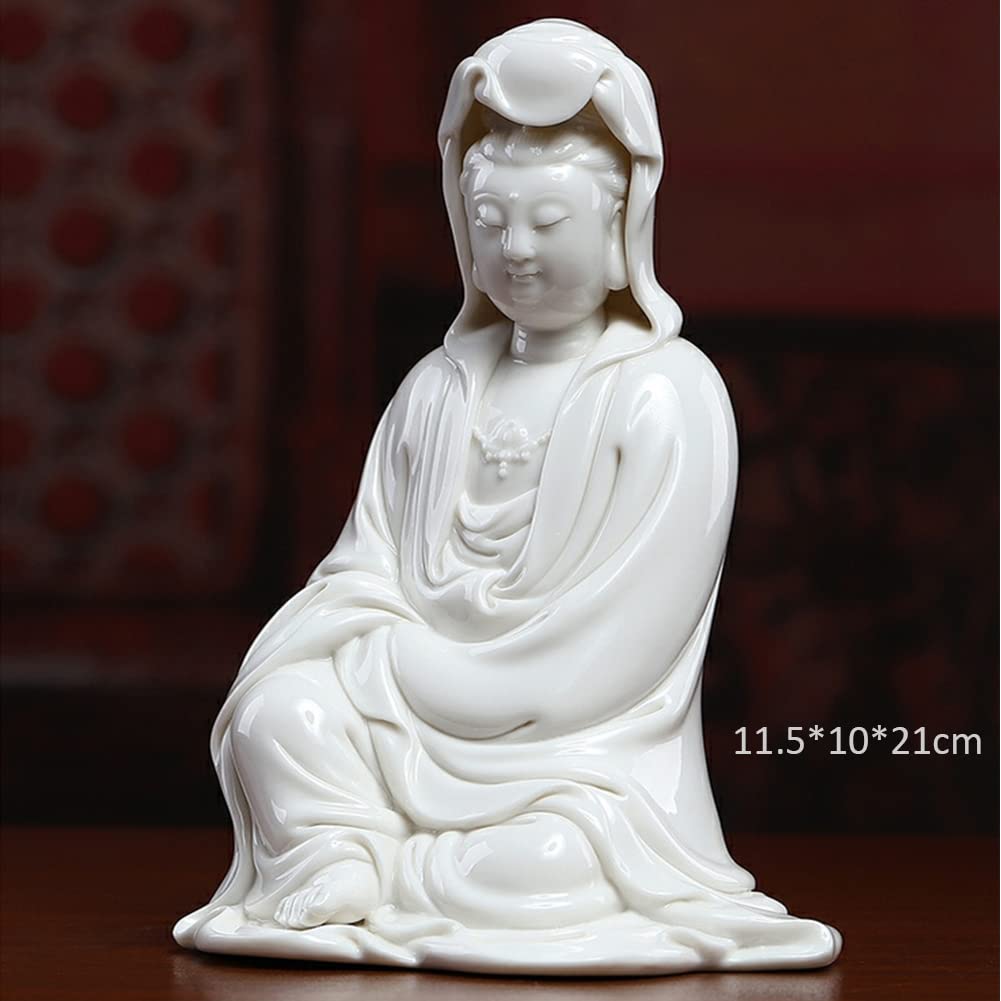 仏教美術 仏像 坐蓮臥龍観音 装飾品 工芸品 置物 Amazon｜観音菩薩?vara 置物仏像観音像セラミック工芸品クリエイティブ