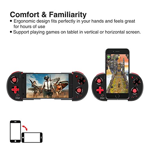 Preisvergleich Produktbild Bluetooth Gamepad PC / Android / IOS Gamecontroller Game Controller Joystick für PC / Android / IOS Smartphone / Smart Handy / Smart TV / Samsung Gear VR Schwarz