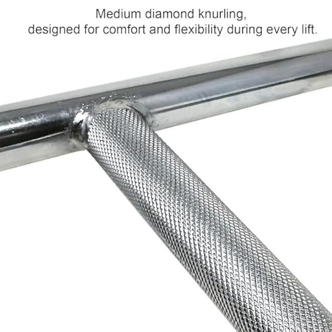 FITNESS MANIAC 34 Barbell Solid Olympic Chrome Tricep Hammer Curl Fitness Gym Weight Bar Home Gym Weightlifting Exercise Training Bars Powerlifting 34 Inches