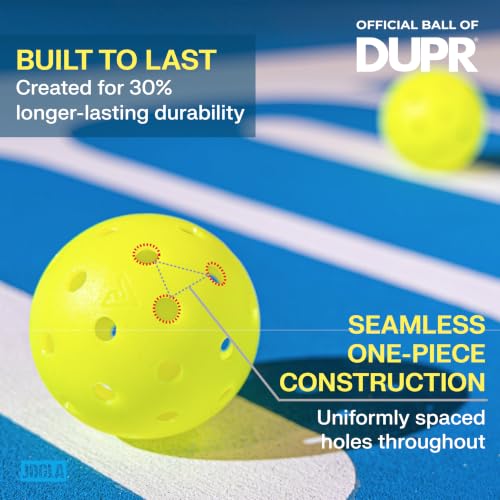 Image of JOOLA HC-40 Hardcourt Pickleball Balls with Storage Tube - USAP Approved Balls for Tournament Play - Durable Pickleballs for Indoor Play & Outdoor Courts