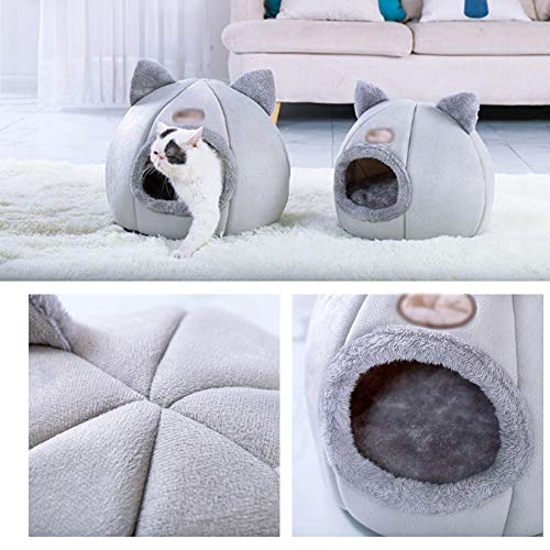 Baugger - Quente Gato Cama Inverno Macio E Confortável Ninho Para Animais de Estimação Interior Semi