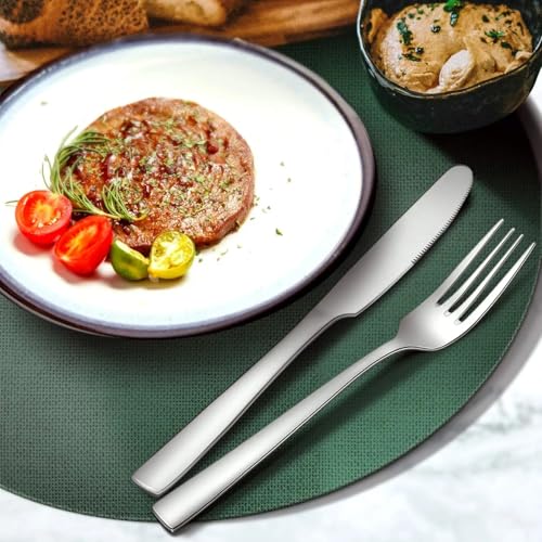 ONUIFIKE Silverware Set, 1/4/6/8/10/12 Piece Dinner Fork 8 Inch Home Kitchen Stainless Steel Fork, Home Cutlery Flatware Set(8 Pieces)