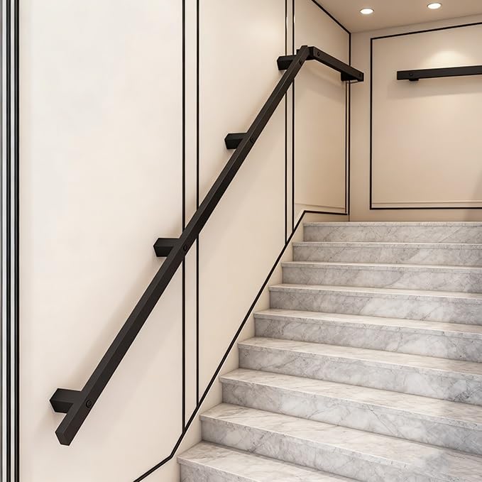 Barre d'appui de sécurité réglable fer forgé escalier tube carré 500cm rampe de main courante murale