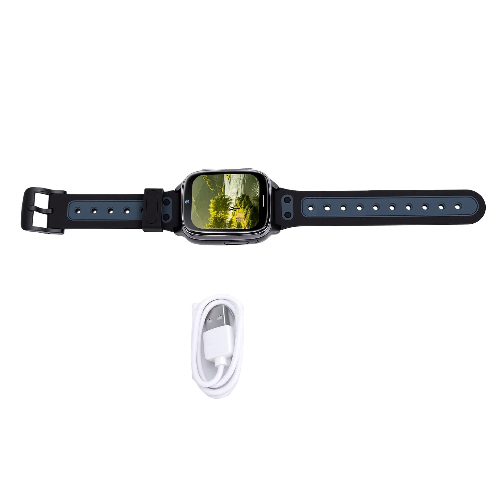 SENECESLI Smartwatch per Bambini 4G LTE con Videochiamata, Orologio Tracker per Bambini Touchscreen da 1,83 Pollici, Posizione LBS e Allarme SOS, modalità Aula per la Scuola, Resistente (BLACK)