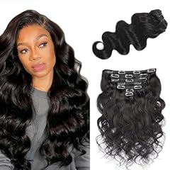 CP #1B Body Clip in Hair Extensions