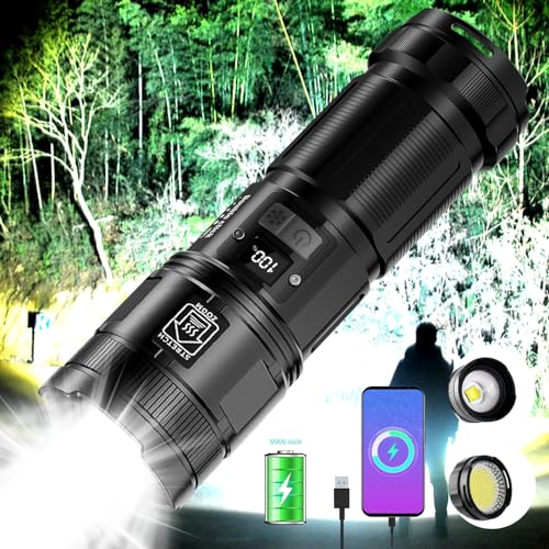 YESMRO Rechargeable High Lumens Flashlight (900000 lumens, 9000mAh)