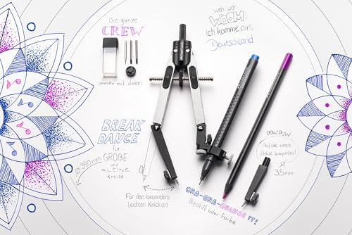 Miniatura 3 de Faber-Castell 32722-8 - Compás De Ajuste Rápido Con Tornillo Central - Articulaciones En Ambos Brazos Y Accesorios De Recambio