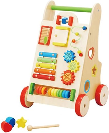 Bgroesthe Trotteur Early Education Baby Puzzle Walker Equilibre En Bois Pousser Trotteur Rollover Prevention For Bebe 6 7 18 Mois Pousseur Manuel Couleur Wood Taille 33x31 5x52cm Amazon Fr Bebe Et Puericulture