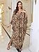 KEYLORTING Women’s Kaftan Beach Cover Up Dress Plus Size Summer Swimsuit Loungewear Maxi Dress Brown Leopard