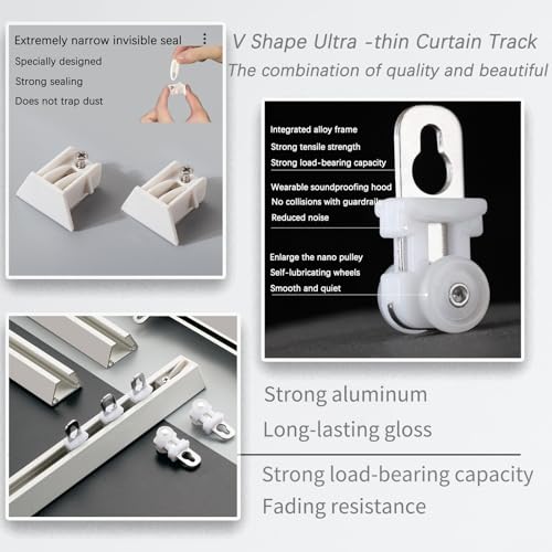 Rail en aluminium blanc pour décoration de maison et bureau moderne - 6