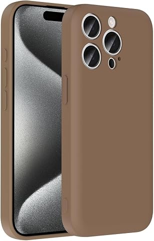Zore Apple ile uyumlu iPhone 15 Pro Kılıf Kamera Korumalı Kartlık Hazneli Zore Vitra Kapak Kahverengi