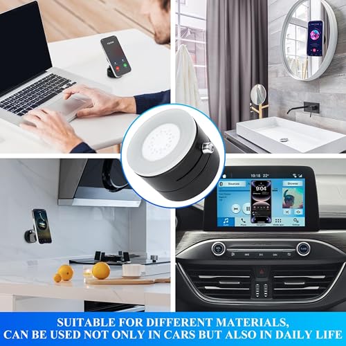 Image of New Magnetic 360 Rotation Suction Car Mount, Strong Grip,Double-Sided Swivel Stand,Hands-Free Magnetic Cell Phone Holder for Gym /Mirror /Kitchen /Smooth Surface-Black