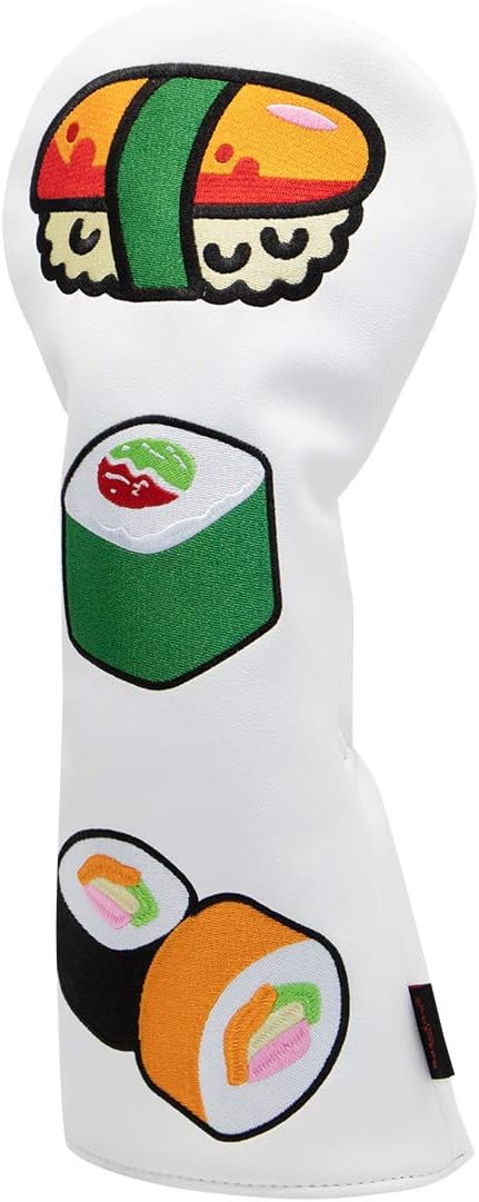 ABOCIDEGE Golf Club Covers-Headcovers，Japan sushi pattern Driver Headcover Fairway wood cover Hybrid Cover Leather 3 Wood Headcover Mallet Putter Headcover Blade Putter Cover Golf Club Covers (Hybird)