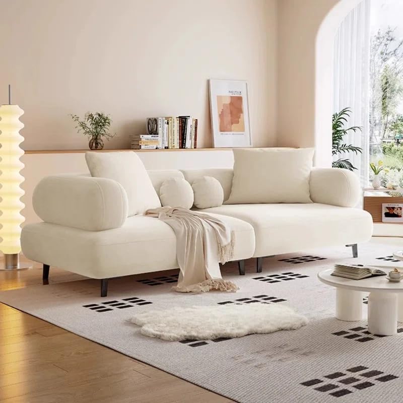 Image of LEGACY OF COMFORT Style Creative 3-Seater Sofa - Modern Elegance for Your Living Room (White)