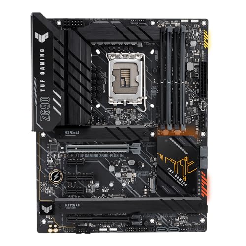 ASUS TUF Gaming Z690-PLUS D4 Scheda Madre Gaming ATX, Intel Z690, LGA1700, DDR4, PCI 5.0, 14+1 Fasi di Alimentazione, Intel 2.5Gb LAN, Realtek 7.1 Sorround, 4xM.2, 4xSATA 6GB/s, Aura Sync RGB - Scheda madre - Immagine 1