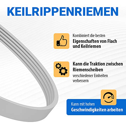VIOKS Keilriemen Keilrippenriemen 1270 J5 1270J5 Riemen Antriebsriemen Trockner für Waschmaschine Wäschetrockner AEG Samsung Whirlpool Bauknecht