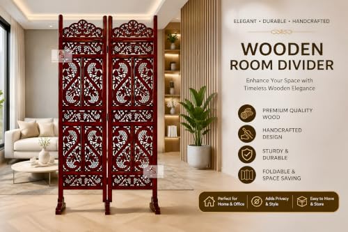 Image of Partition for Living Room,Divider,Partition Wall Room Divider Screen Separator, Wall Panel Divider for Hall | Bedroom |Office | Puja Room | Restaurant S Design (2 Panel with Stand)
