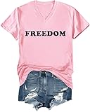 Photo Gallery freedom shirt freedom - maglietta con scollo a v, rosa, s Photo Gallery freedom shirt freedom - maglietta con scollo a v, rosa, s
