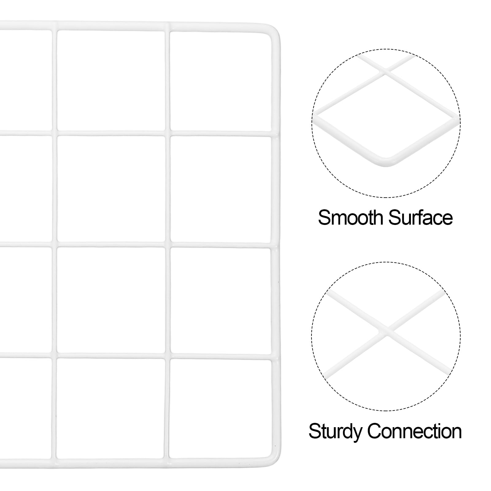 PATIKIL 40x20cm Wire Grid Panel, 2 Pack Board Photo Pictures Memo Display Grid Panels Hanging Organizer Wall Decorative Panel for Home Office Wedding, White - Image 3