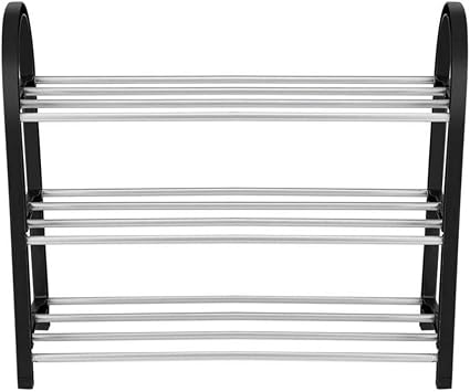 ZXD ZHEXUNDIAN Aluminum Metal Standing Shoe Rack DIY Shoes Storage Shelf Home Organizer Accessories Color 3 Tiers