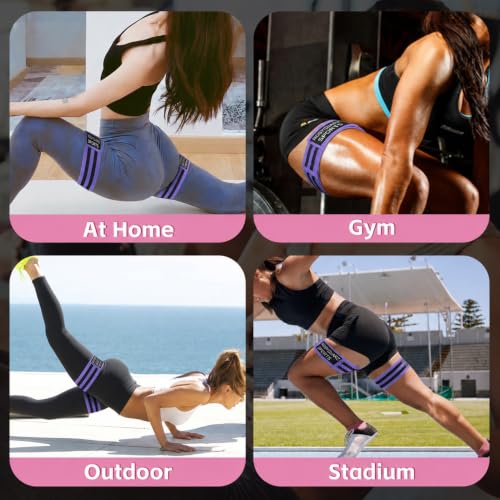 Image of Booty Bands for Working Out, Blood Flow Restriction Bands for Women /Men, Adjustable Velcro Occlusion Resistance Bands BFR Training Bands for Glutes & Hip Building 2 Pack