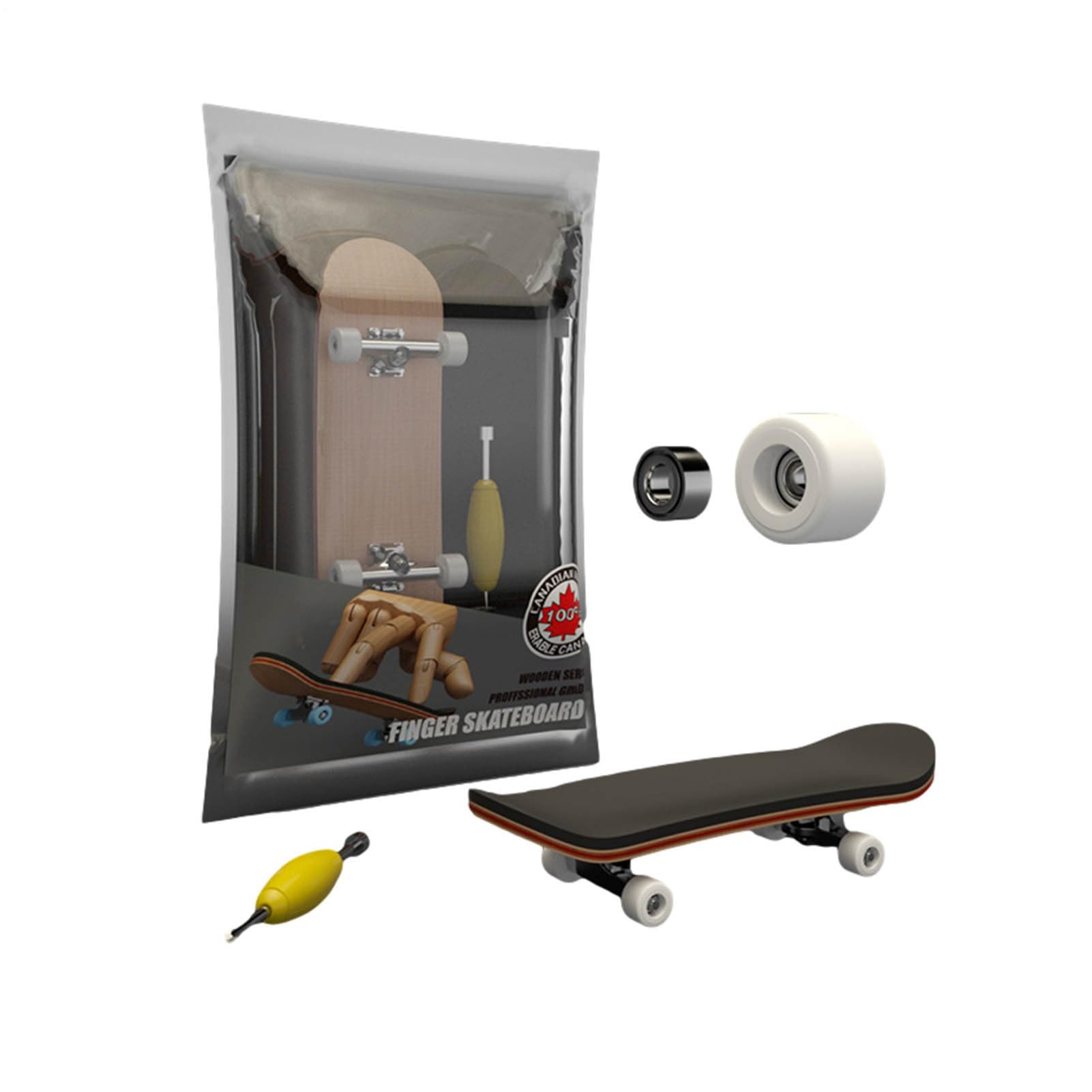 Lumiscent Professional Finger Skateboard, Toy Skateboard With Screwdriver, Minni Alloy Complete Wooden Maple Fingerboard, Minni Skateboards For Fingers, Wood Skate Board For Kids And Favorstrres