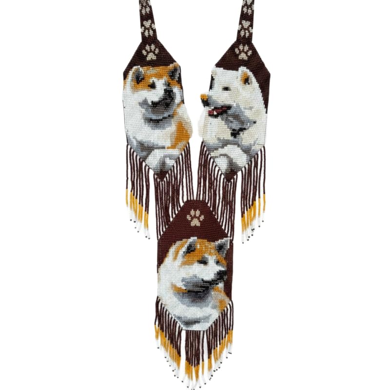 Collar ucraniano con cuentas gerdan para renovar ropa básica con bisutería hecha a mano