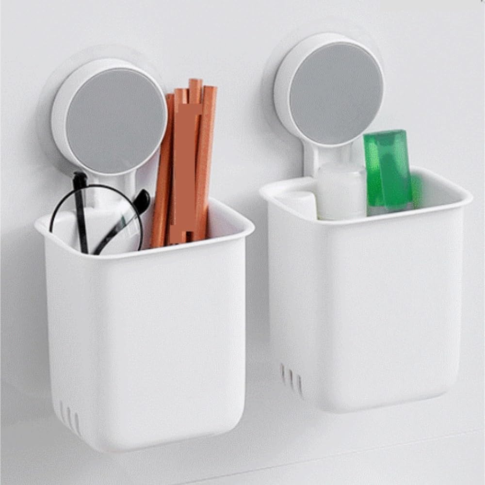 Modern Porta Cepillos De Dientes, Soporte De Pared For Cepillos Dientes con Funciones Almacenamiento Drenaje, No Requiere Perforación Ahorra Espacio(1pcs)