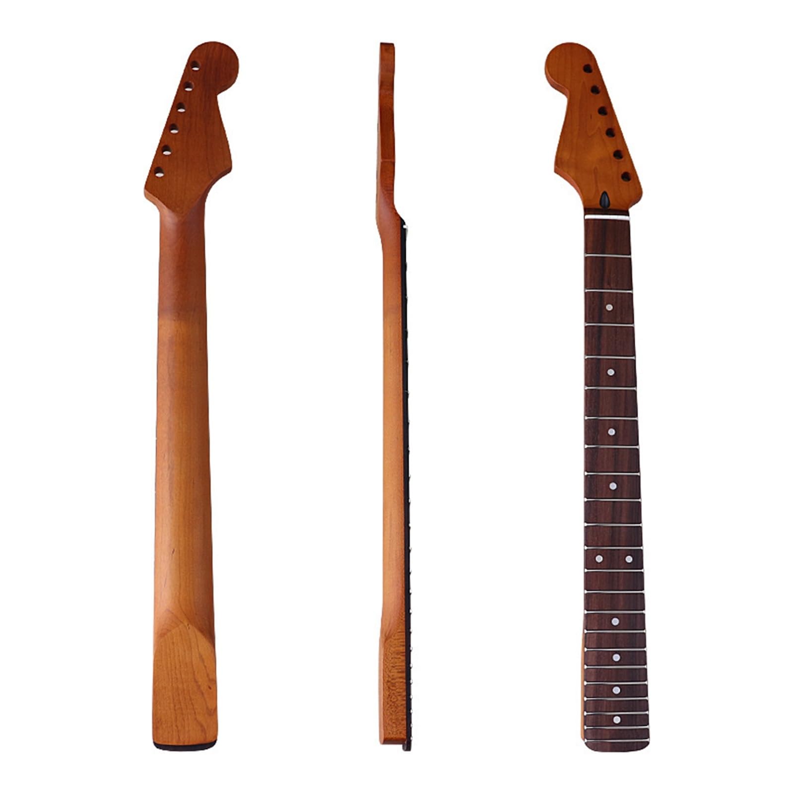 ST Manico for chitarra elettrica Mancino 6 corde 22 tasti Acero tostato Tastiera in palissandro Accessori for chitarra elettrica opaca