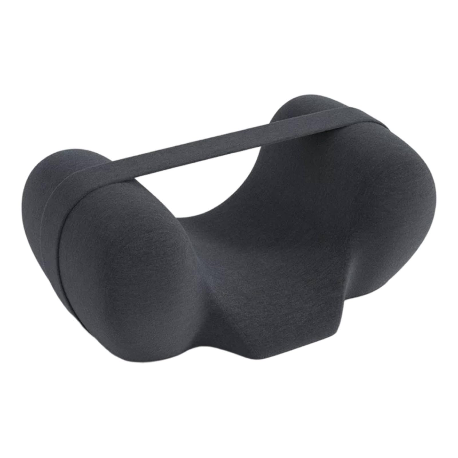 Qianly Cuscino Supporto Cervicale Poggiatesta, Grigio Scuro, Grigio Scuro In Tessuto Felpato [Lunghezza Cinturino Per Sedia 70CM]