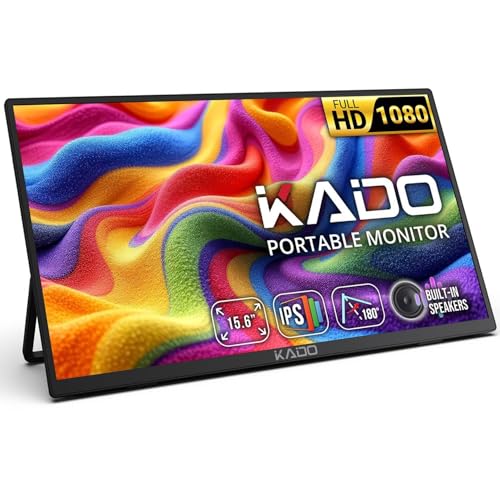 Image of Kado 15.6 Inch FHD Portable Monitor for Laptop 1080p IPS Second Display | Laptop Screen Extender 1920x1080 HDMI USB-C, 180 Kickstand for PC, Mac, Dex, Tablet, Xbox, PS4 /PS5, Switch