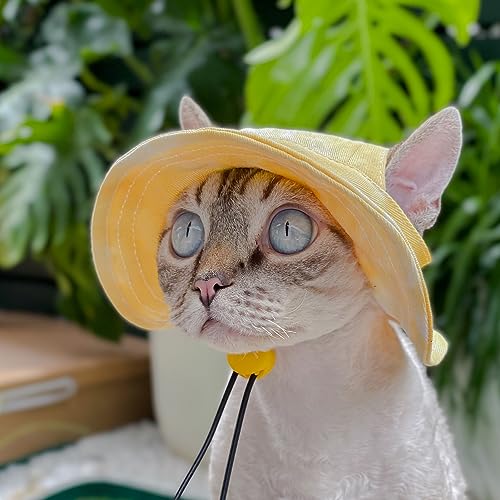 image for MIANHUATANG Pet hat with Ear Holes Sunscreen Baseball Cap Suitable for