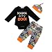 Unisex Baby Boys Girls Halloween Party Outfit Set MAMA is my boo! Bodysuit and Witch Pants with Hat (3-6M, Black)