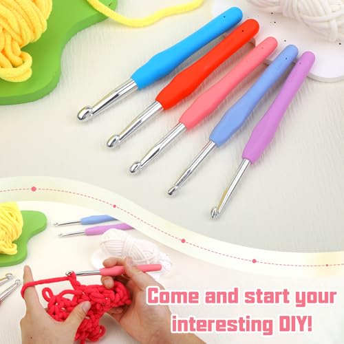 Image of Crochet Hook, 8.0 mm Ergonomic Crochet Hook, Crochet Needles for Arthritic Hands,Knitting Needles with Soft Handle Beginners and Experienced Hobbyists (8.0 mm)