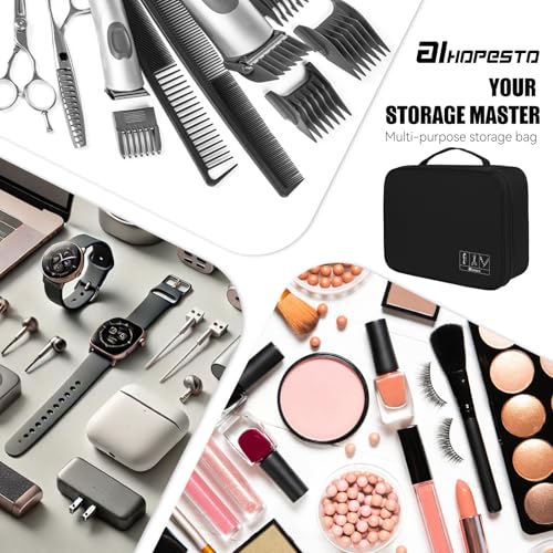 Barber Tools Bag Barber Case Hair Tools Travel Bag Clipper Guard Holder for Clippers and Supplies Hair Cutting Scissors Storage Bag Portable Clipper Storage Holder Organizer for Hair Cutting (Black)