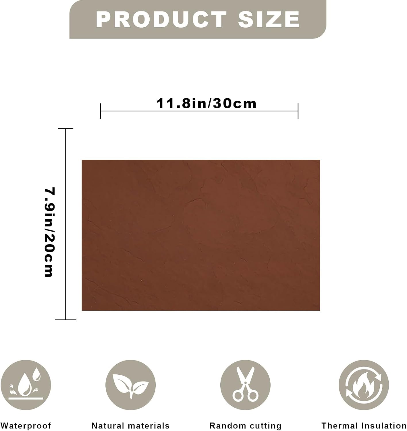 3D Wall Panels - 1PCS 7.9"x11.8" Faux Stone Wall Covering - MCM Modified Clay Material for Home Art, Accent Brick, Modern Exterior/Interior Decoration, Sample-Slate Coffee Color