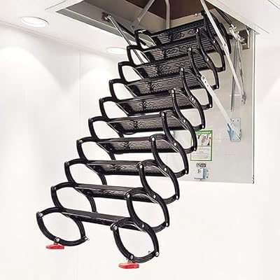 TT-YEL Hidden Loft Stairs, Electric Remote Control Ceiling Ladder, Foldable Telescopic Loft Ladder, Indoor Pull-Down Loft Ladder, Load Capacity 400Kg,80 * 120 * 260cm