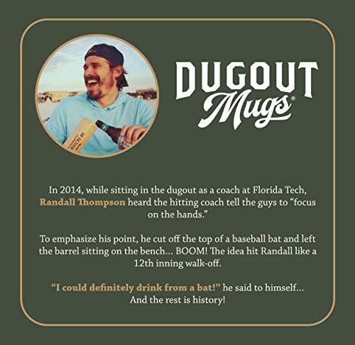 Dugout Mugs: Wined Up - Mini Baseball Bat Wine Glass - 6 Oz. (3X3X10 Inches) - Double Sealed, Solid Wood - For Hot And Cold Drinks - Proudly Made In The Usa #TOP4