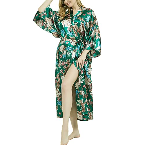 Robe de chambre kimono longue en satin femme pour sublimer vos nuits