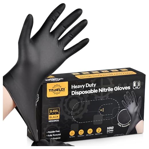 TitanFlex Heavy Duty Black Nitrile Gloves, 100