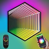 3D Infinity Mirror Light, 12in/30cm Hexagon RGB Tunnel Light, 358 LEDs