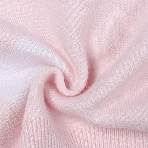 Image of Women's Pullover Sweaters Cute Multi-Hearts Knitted Casual Sweater (Pink, XXL-Large)