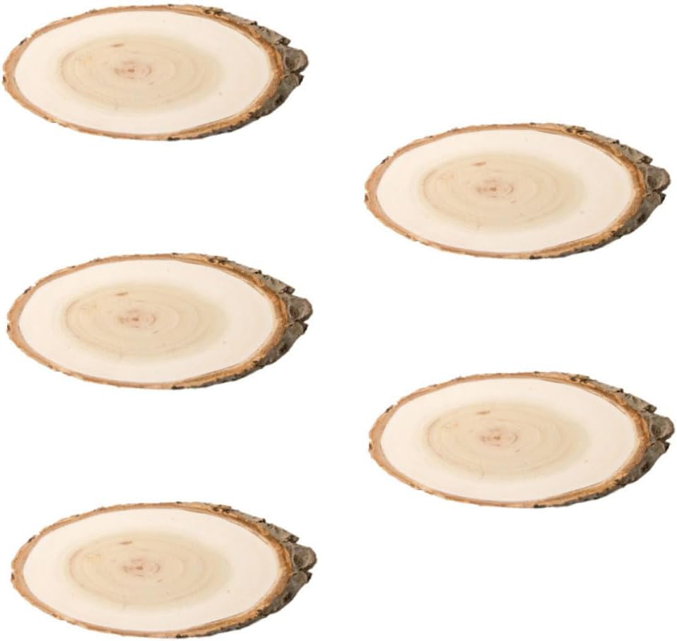 5 Pcs Oval Pine Wooden Hanging Board Pendant for Home Bars