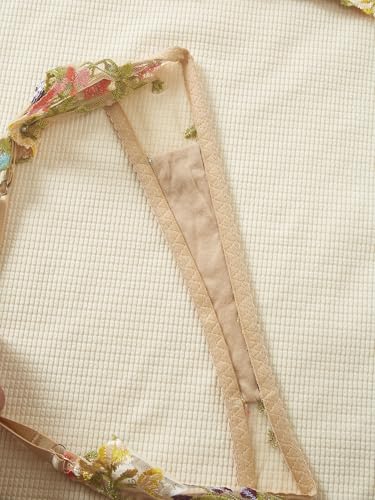Image of Sexy Floral Embroidered Flower Mesh Underwire Push Up Lingerie Set