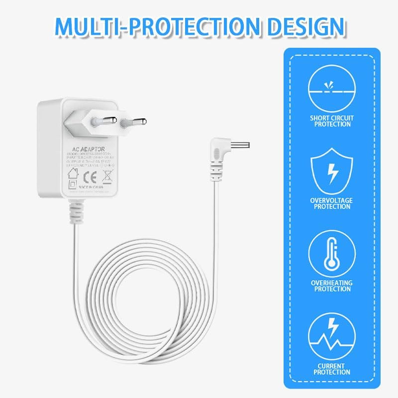 Câble d'alimentation 6 V, Adaptateur de Charge Compatible avec Les babyphones Philips Avent SCD501/00, SCD503/26, SCD505, SCD510, SCD560, SCD570. Chargeur pour babyphone, Bloc d'alimentation, Blanc