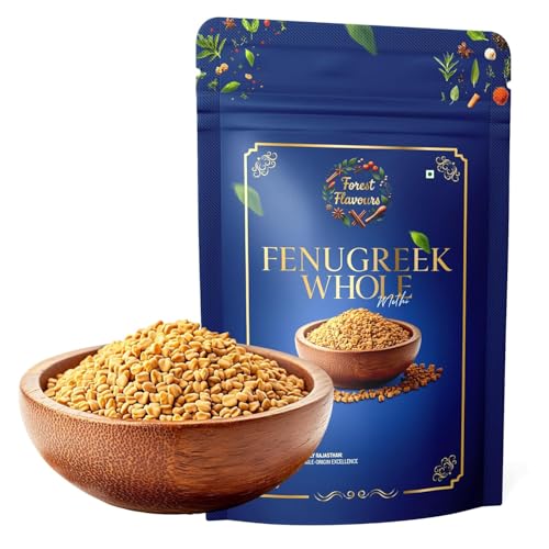 Image of Forest Flavours Fenugreek Seeds (Methi) Whole | 100% Natural Sabut Methi with Rich Flavor & Health Benefits | Ideal for Cooking, Digestion & Wellness (400 g)