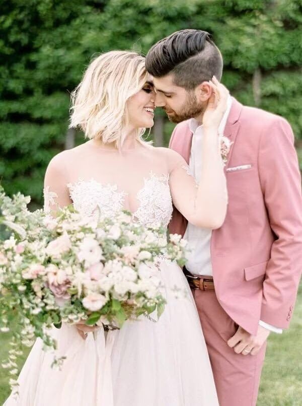 Mens 2 Piece Suit Slim Fit Wedding Suits Two Button Suit Men Formal Suits for Men Solid Blazer Pant Set3